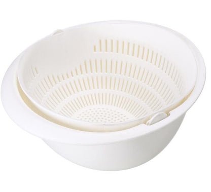 Double-Dish Sink Drain Basket Kitchen Panning Wash Fruit Basket